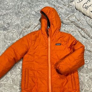 Patagonia orange puffer coat